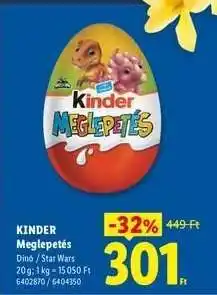 Lidl KINDER Meglepetés ajánlat