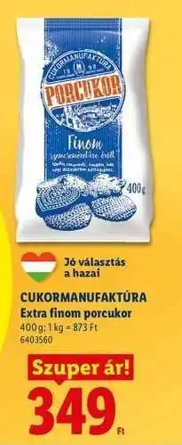 Lidl Cukormanufaktúra Extra finom porcukor ajánlat