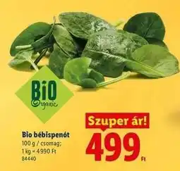 Lidl Bio bébispinót ajánlat