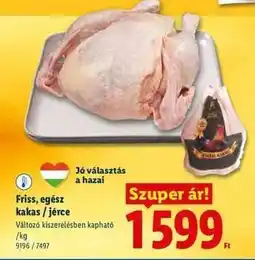 Lidl Friss, egész kakas / jérce ajánlat