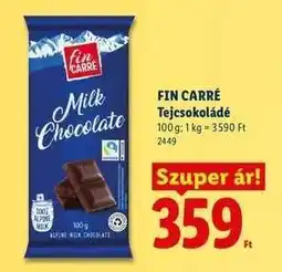 Lidl FIN CARRÉ Tejcsokoládé ajánlat