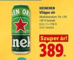Lidl HEINEKEN Világos sör ajánlat