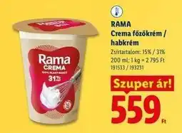 Lidl RAMA Crema főzőkrém / habkrém ajánlat