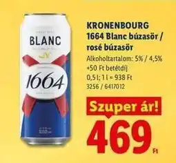 Lidl KRONENBOURG 1664 Blanc búzasör / rosé búzasör ajánlat