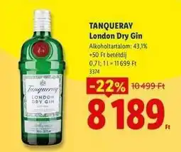 Lidl Tanqueray London Dry Gin ajánlat