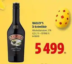 Lidl BAILEY'S ír krémlikőr ajánlat