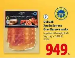 Lidl DELUXE Jamón Serrano Gran Reserva sonka ajánlat