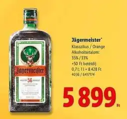 Lidl Jägermeister ajánlat