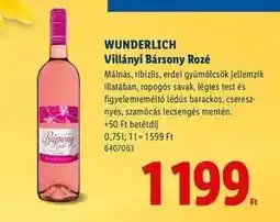 Lidl WUNDERLICH Villányi Bársony Rozé ajánlat