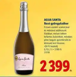 Lidl AGUA SANTA Rosé gyöngyözőbor ajánlat