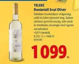 Lidl TELEKI Dunántúli Irsai Olivér ajánlat