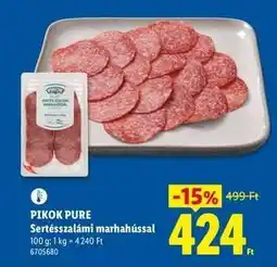 Lidl Pikok Pure Sertésszalámi marhahússal ajánlat