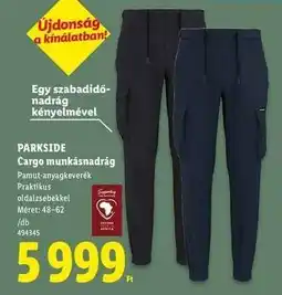 Lidl PARKSIDE Cargo munkásnadrág ajánlat