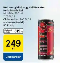Tesco Hell energiaital vagy Hell New Gen funkcionális ital ajánlat