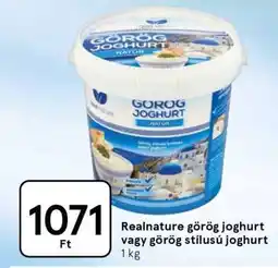 Tesco Realnature görög joghurt vagy görög stílusú joghurt ajánlat