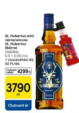 Tesco St. Hubertus mini vérnarancsos St. Hubertus likőrrel ajánlat
