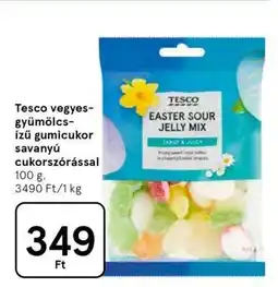 Tesco Tesco vegyes-gyümölcs-ízű gumicukor savanyú cukorszórással ajánlat