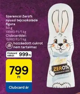 Tesco Szerencsi Zero% nyuszi tejcsokoládé figura ajánlat