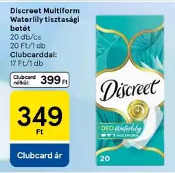 Tesco Discreet Multiform Waterlily tisztasági betét ajánlat