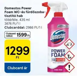 Tesco Domestos Power Foam WC és fürdőszoba tisztító hab ajánlat