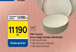 Tesco F&F Home Aura Sage Green étkészlet ajánlat