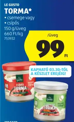 ALDI Le Gusto Torma ajánlat