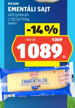 ALDI Milsani Ementáli sajt ajánlat