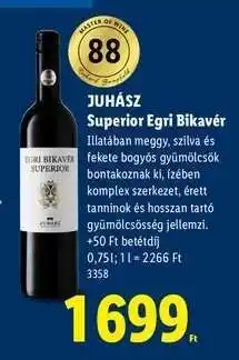 Lidl JUHÁSZ Superior Egri Bikavér ajánlat