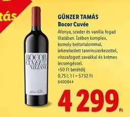 Lidl GÜNZER TAMÁS Bocor Cuvée ajánlat