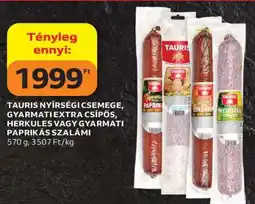 Auchan Tauris Nyírségi Csemege, Gyarmati Extra Csípős, Herkules vagy Gyarmati Paprikás Szalámi ajánlat