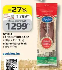 Auchan Gyulai lángolt kolbász ajánlat
