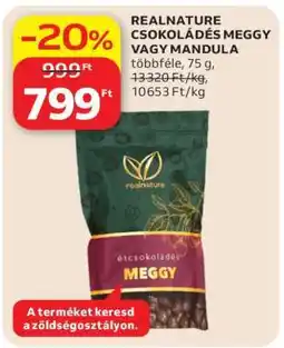Auchan REALNATURE CSOKOLÁDÉS MEGGY VAGY MANDULA ajánlat