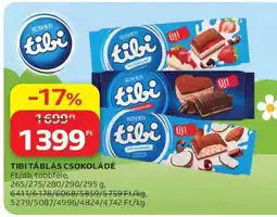 Auchan TIBI Táblás csokoládé ajánlat