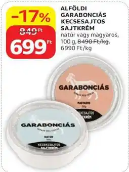 Auchan ALFÖLDI GARABONCIÁS KECSESAJTOS SAJTKRÉM ajánlat