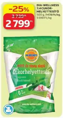 Auchan DIA-WELLNESS 1:4 Cukorhelyettesítő ajánlat