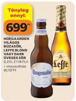 Auchan HOEGAARDEN VILÁGOS BÚZASÖR, LEFFE BLOND VAGY DARK ÜVEGES SÖR ajánlat