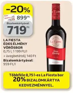 Auchan LA FIESTA ÉDES ÉLMÉNY VÖRÖSBOR ajánlat