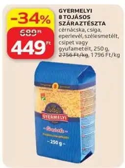Auchan Gyermelyi 8 tojásos száraztészta ajánlat