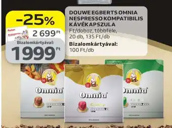 Auchan Douwe Egberts Omnia Nespresso Kompatibilis Kávékapszula ajánlat