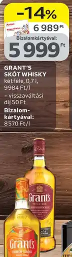 Auchan GRANT'S Skót whisky ajánlat