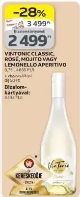 Auchan VINTONIC CLASSIC, ROSÉ, MOJITO VAGY LEMONELLO APERITIVO ajánlat
