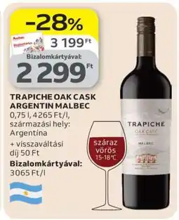 Auchan TRAPICHE OAK CASK ARGENTIN MALBEC ajánlat