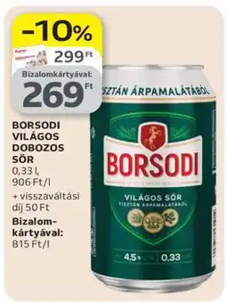 Auchan Borsodi Világos Dobozos Sör ajánlat