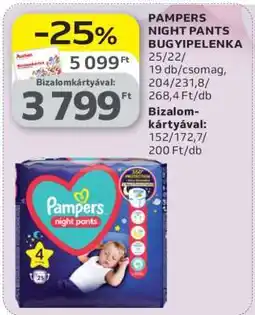 Auchan PAMPERS NIGHT PANTS BUGYIPELENKA ajánlat