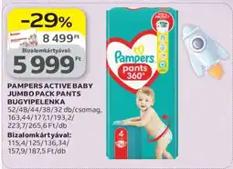 Auchan Pampers Active Baby Jumbo Pack Pants Bugyipelenka ajánlat