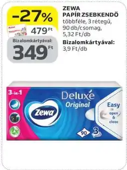 Auchan Zewa Papír zsebkendő ajánlat