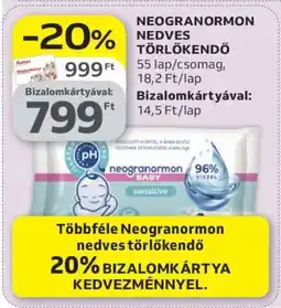 Auchan NEOGRANORMON NEDVES TÖRLŐKENDŐ ajánlat
