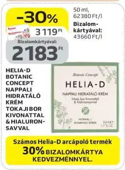 Auchan HELIA-D BOTANIC CONCEPT NAPPALI HIDRATÁLÓ KRÉM ajánlat