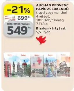 Auchan AUCHAN KEDVENC PAPÍR ZSEBKENDŐ ajánlat