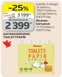Auchan AUCHAN KEDVENC TOALETTPAPÍR ajánlat